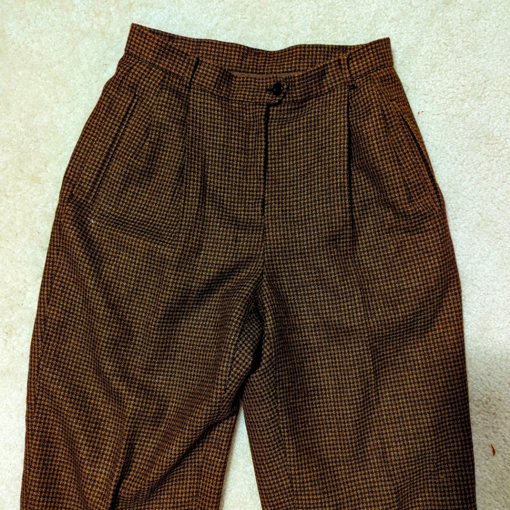 Liz Claiborne Houndstooth Brown Trousers